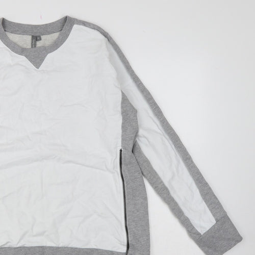 Sweaty Betty Women's Grey White M Colourblock Zip Sweatshirt Pullover