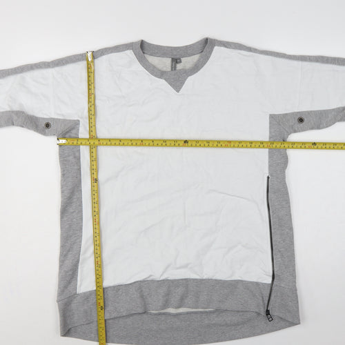 Sweaty Betty Women's Grey White M Colourblock Zip Sweatshirt Pullover
