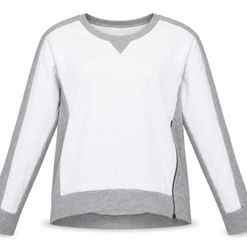 Sweaty Betty Women's Grey White M Colourblock Zip Sweatshirt Pullover