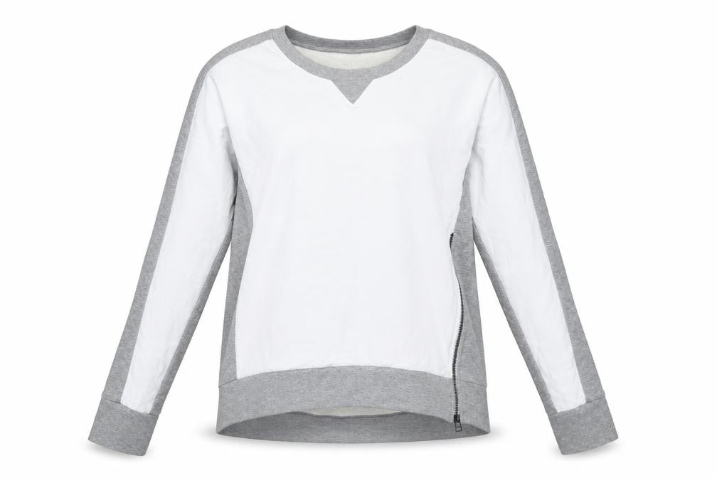 Sweaty Betty Women's Grey White M Colourblock Zip Sweatshirt Pullover