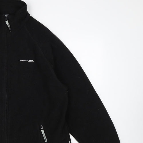 Trespass Men’s Black L Fleece Full Zip Outdoor Jacket Stand-Up Collar