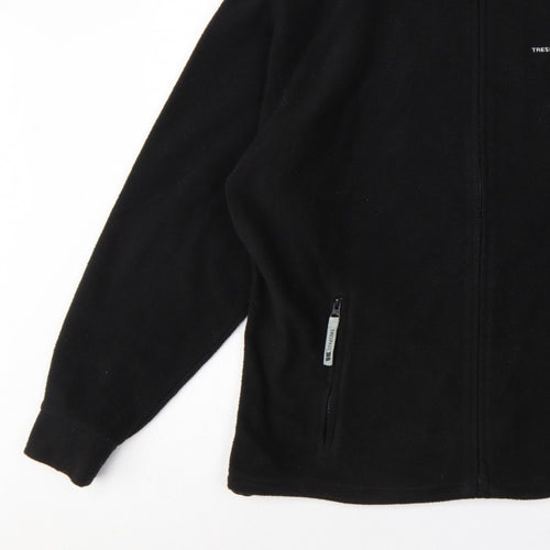 Trespass Men’s Black L Fleece Full Zip Outdoor Jacket Stand-Up Collar