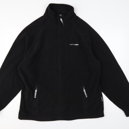 Trespass Men’s Black L Fleece Full Zip Outdoor Jacket Stand-Up Collar