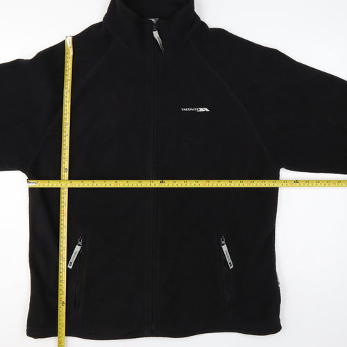 Trespass Men’s Black L Fleece Full Zip Outdoor Jacket Stand-Up Collar