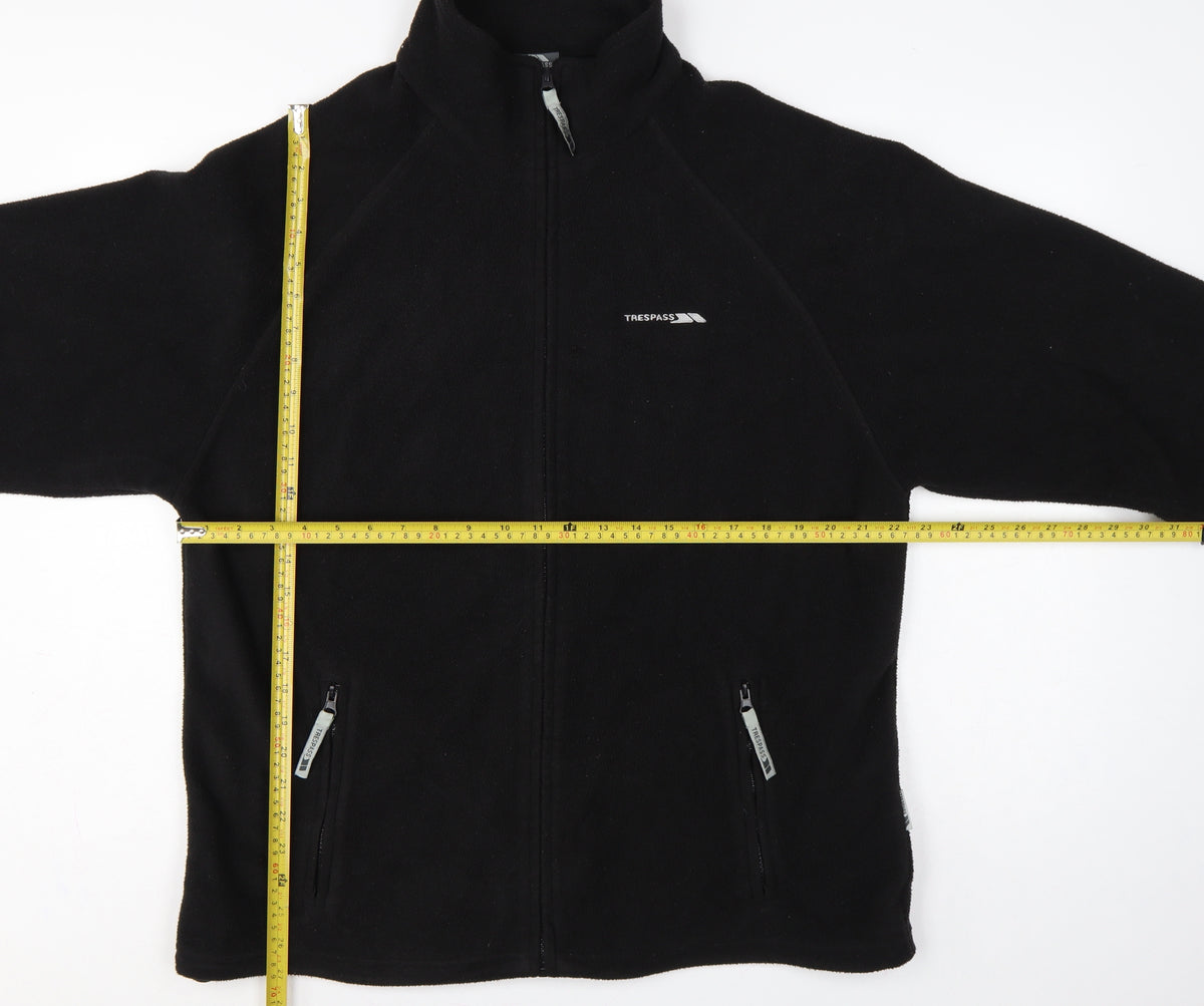 Trespass Men’s Black L Fleece Full Zip Outdoor Jacket Stand-Up Collar