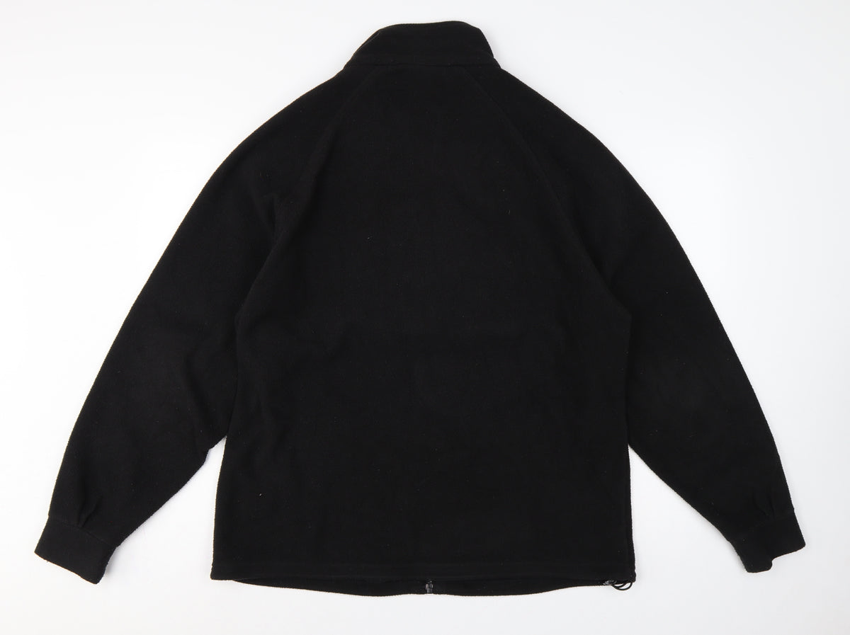 Trespass Men’s Black L Fleece Full Zip Outdoor Jacket Stand-Up Collar