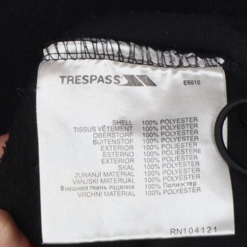 Trespass Men’s Black L Fleece Full Zip Outdoor Jacket Stand-Up Collar