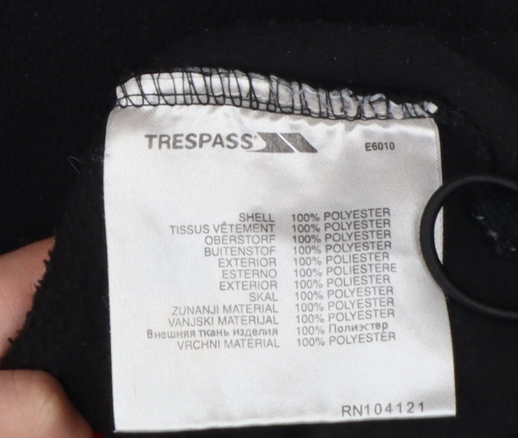 Trespass Men’s Black L Fleece Full Zip Outdoor Jacket Stand-Up Collar