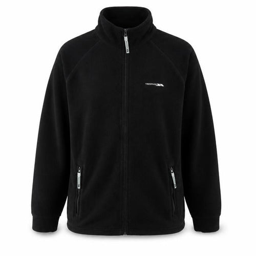 Trespass Men’s Black L Fleece Full Zip Outdoor Jacket Stand-Up Collar