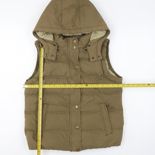 Boden Women’s Brown UK 8 Hooded Down Padded Puffer Gilet Waistcoat