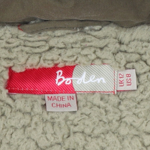 Boden Women’s Brown UK 8 Hooded Down Padded Puffer Gilet Waistcoat