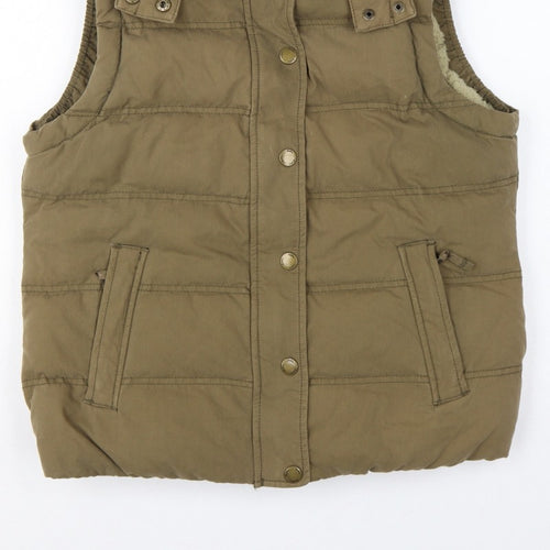 Boden Women’s Brown UK 8 Hooded Down Padded Puffer Gilet Waistcoat