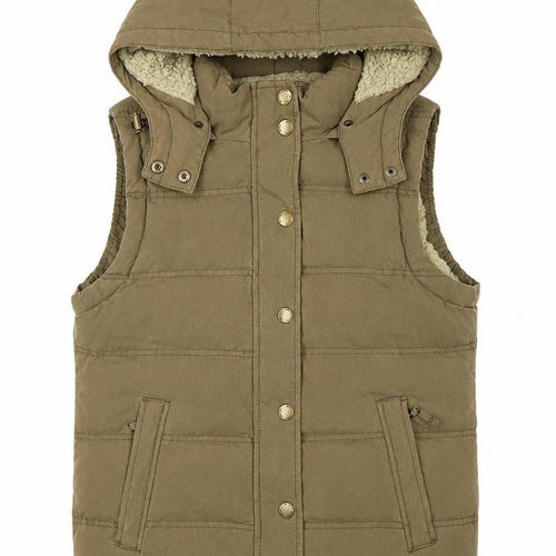 Boden Women’s Brown UK 8 Hooded Down Padded Puffer Gilet Waistcoat