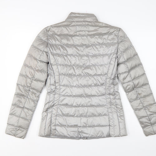 Laura Ashley Women Grey UK 8 Quilted Down Puffer Jacket
