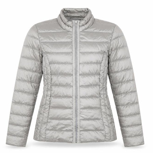 Laura Ashley Women Grey UK 8 Quilted Down Puffer Jacket