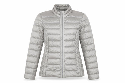 Laura Ashley Women Grey UK 8 Quilted Down Puffer Jacket