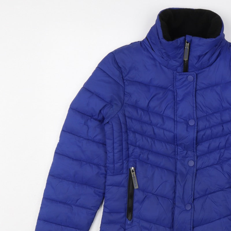 Superdry Women’s Blue UK 8 Puffer Jacket Quilted Insulated