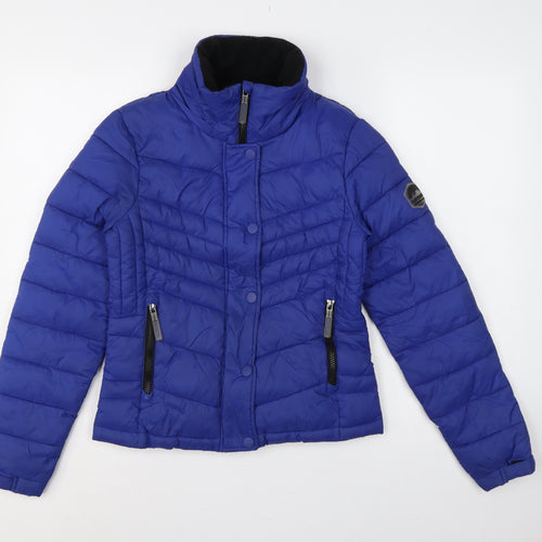 Superdry Women’s Blue UK 8 Puffer Jacket Quilted Insulated