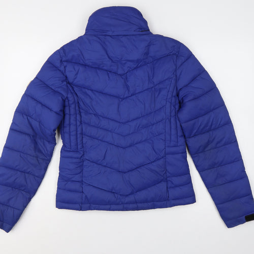 Superdry Women’s Blue UK 8 Puffer Jacket Quilted Insulated