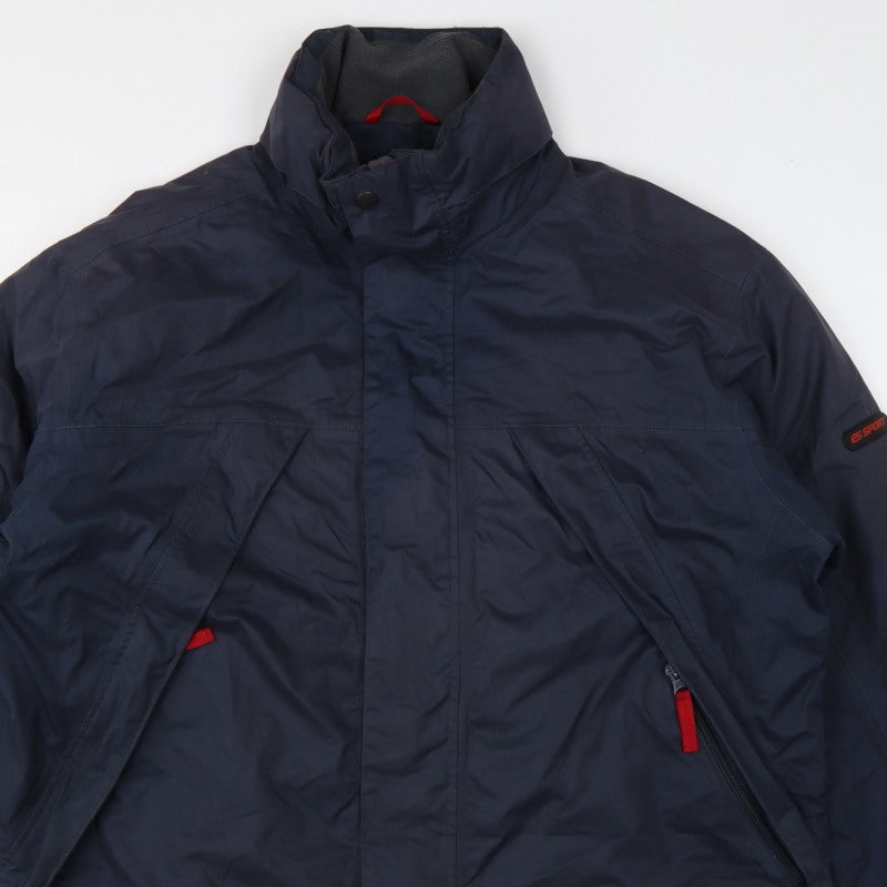 ES Sport Men’s Blue L Padded Parka Jacket Full Zip Outdoor