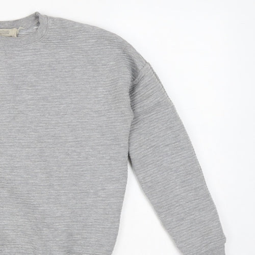 Zara Trafaluc Women Grey S Pullover Crew Neck Sweatshirt