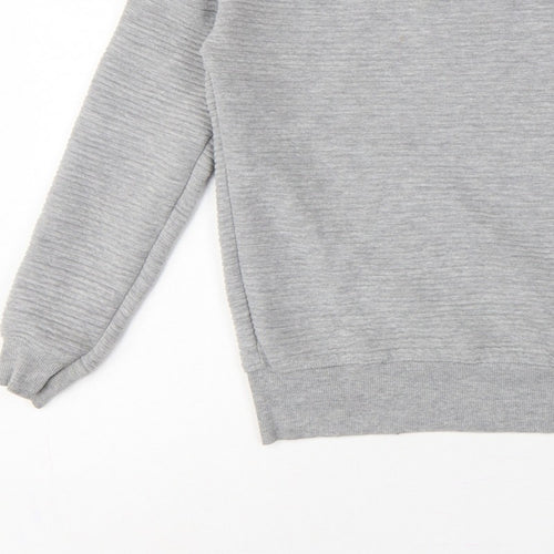 Zara Trafaluc Women Grey S Pullover Crew Neck Sweatshirt
