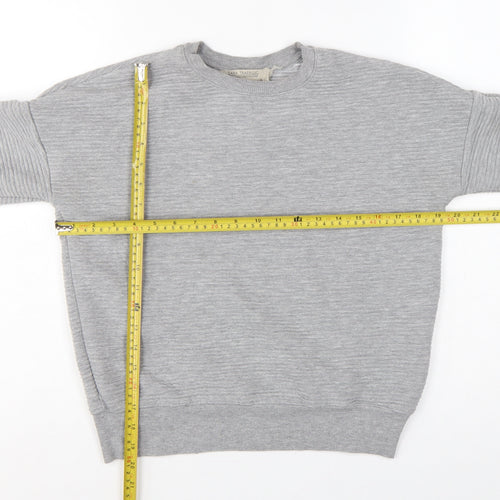 Zara Trafaluc Women Grey S Pullover Crew Neck Sweatshirt