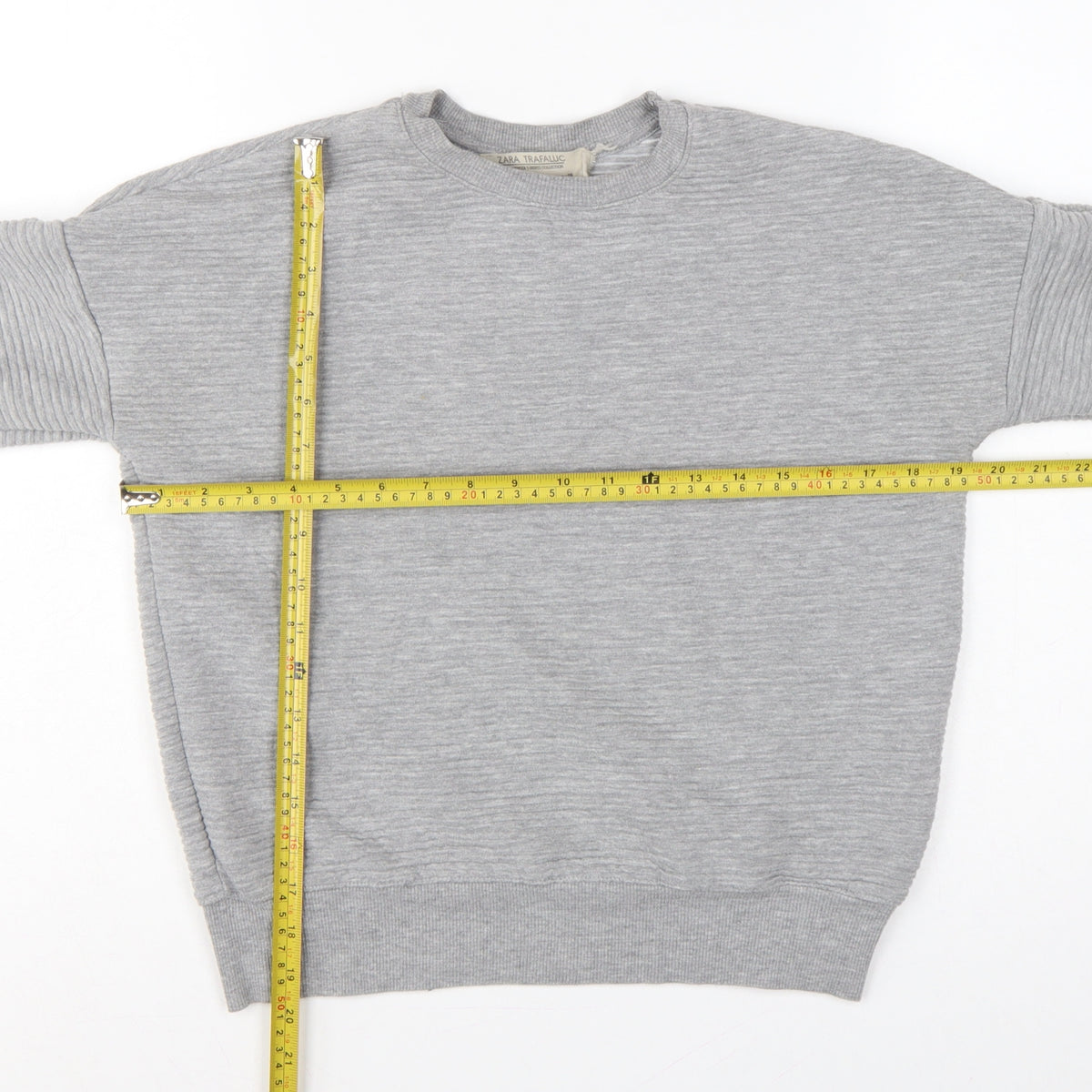 Zara Trafaluc Women Grey S Pullover Crew Neck Sweatshirt