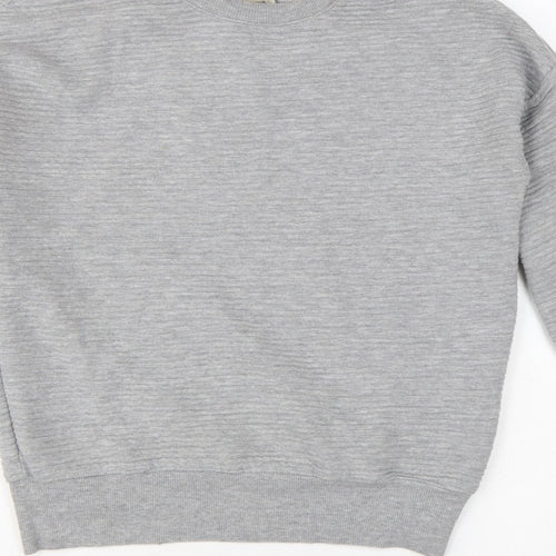 Zara Trafaluc Women Grey S Pullover Crew Neck Sweatshirt