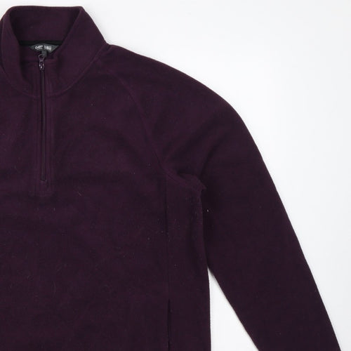 Cotton Traders Men’s Purple L 1/4 Zip Fleece Pullover Sweatshirt