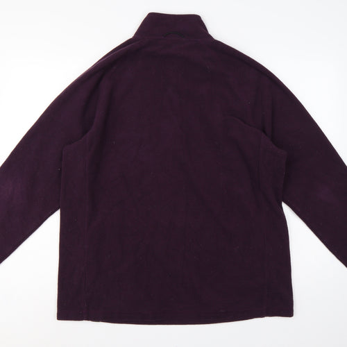 Cotton Traders Men’s Purple L 1/4 Zip Fleece Pullover Sweatshirt