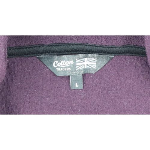 Cotton Traders Men’s Purple L 1/4 Zip Fleece Pullover Sweatshirt
