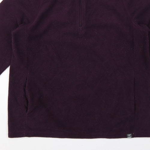 Cotton Traders Men’s Purple L 1/4 Zip Fleece Pullover Sweatshirt