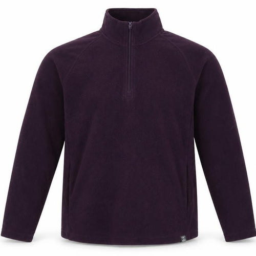Cotton Traders Men’s Purple L 1/4 Zip Fleece Pullover Sweatshirt