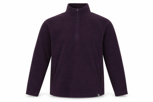 Cotton Traders Men’s Purple L 1/4 Zip Fleece Pullover Sweatshirt