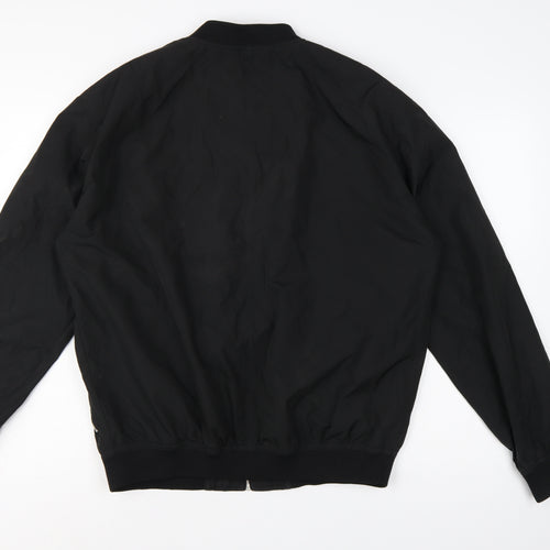 Pull&Bear Men’s Black L Bomber Jacket Full Zip Lined