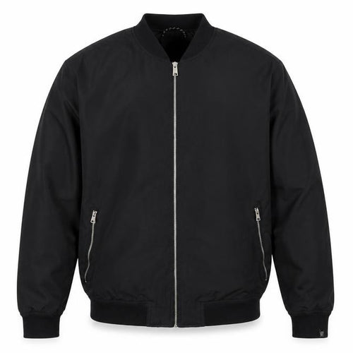 Pull&Bear Men’s Black L Bomber Jacket Full Zip Lined
