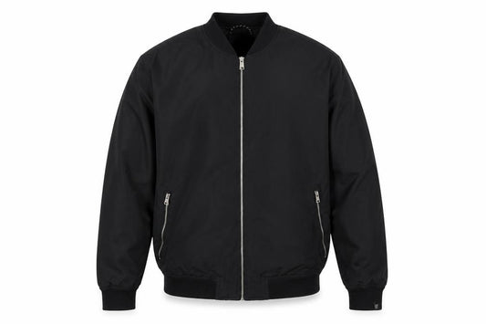 Pull&Bear Men’s Black L Bomber Jacket Full Zip Lined