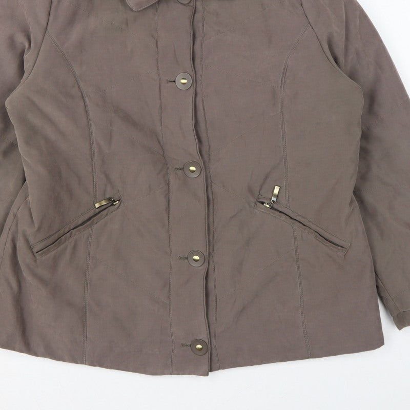 Eastex Women’s Brown UK 14 Padded Collared Button Jacket