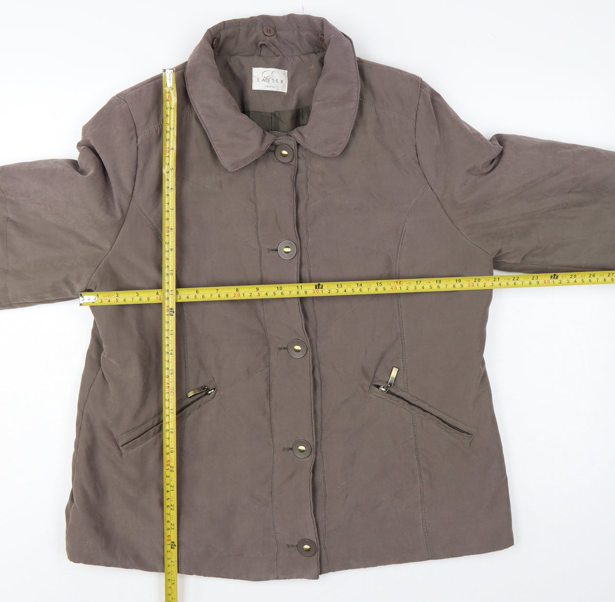 Eastex Women’s Brown UK 14 Padded Collared Button Jacket