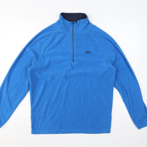 Trespass Men's Blue S 1/4 Zip Fleece Pullover Sweatshirt