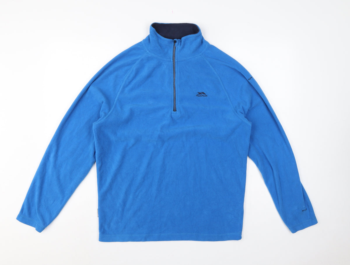 Trespass Men's Blue S 1/4 Zip Fleece Pullover Sweatshirt