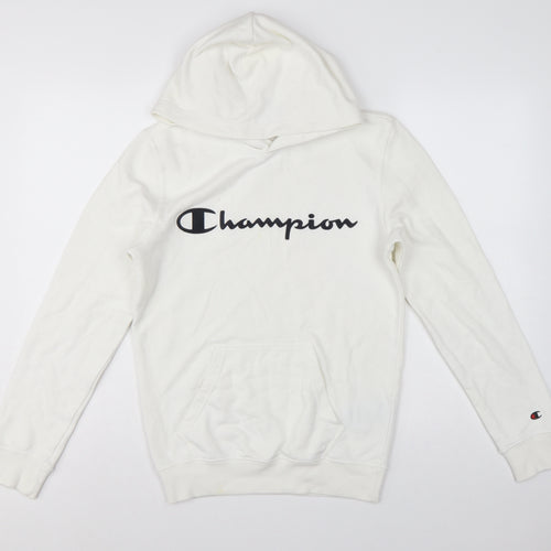 Champion Men’s Ivory XS Pullover Logo Hoodie Hooded Fleece