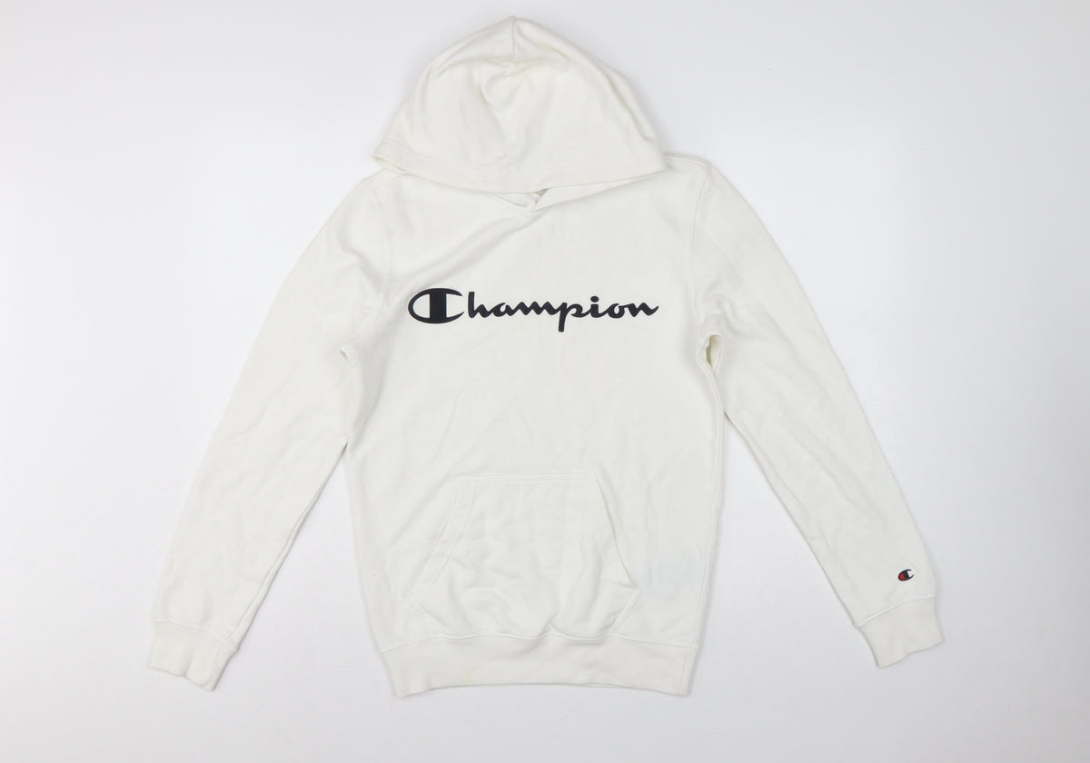 Champion Men’s Ivory XS Pullover Logo Hoodie Hooded Fleece