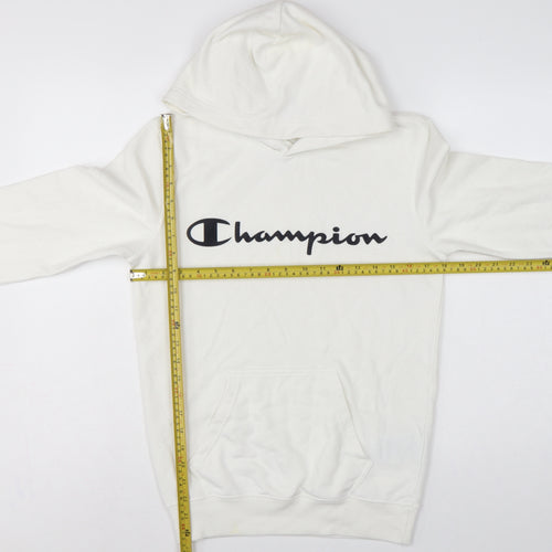 Champion Men’s Ivory XS Pullover Logo Hoodie Hooded Fleece