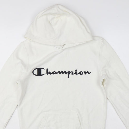 Champion Men’s Ivory XS Pullover Logo Hoodie Hooded Fleece