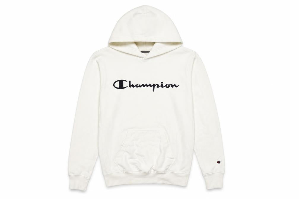 Champion Men’s Ivory XS Pullover Logo Hoodie Hooded Fleece
