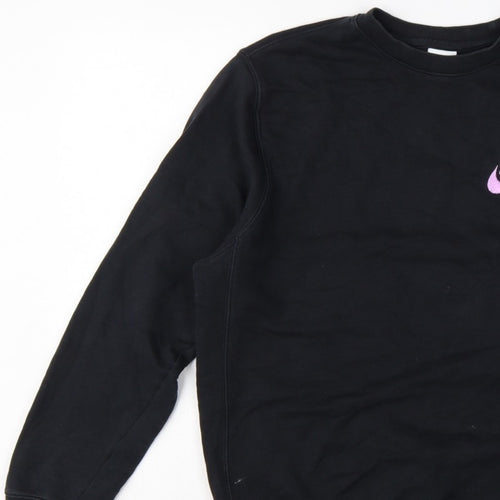 Nike Men Black M Pullover Crew Neck Embroidered Logo Sweatshirt