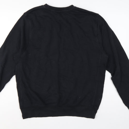 Nike Men Black M Pullover Crew Neck Embroidered Logo Sweatshirt