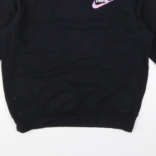 Nike Men Black M Pullover Crew Neck Embroidered Logo Sweatshirt